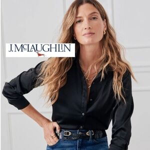 J. McLaughlin Denver Satin Shirt, M, CB2480